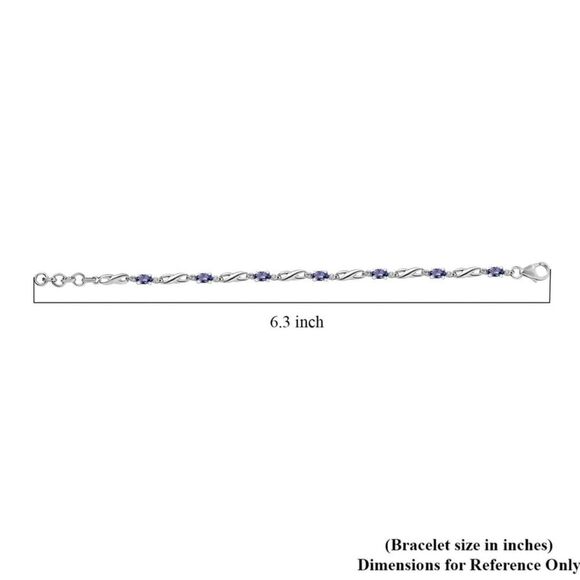 Kashmir Kyanite Bracelet in Rhodium over Sterling Silver 6.5” - Picture 9 of 12